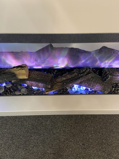 Slimline Lazio electric fire on display in our showroom