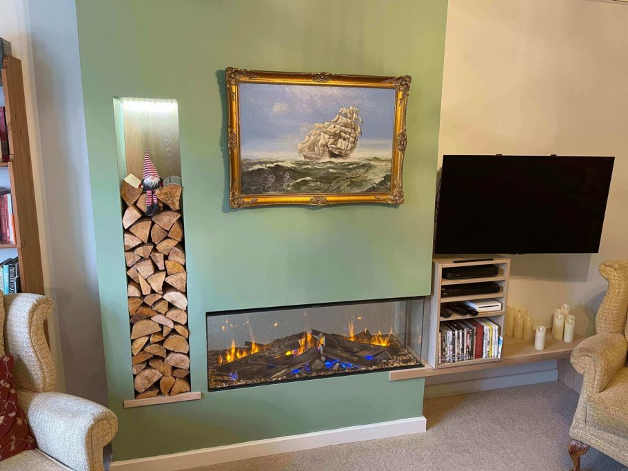 electric fire in a false chimney
