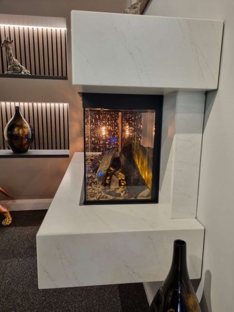 Side view of our British Fires suite on display 