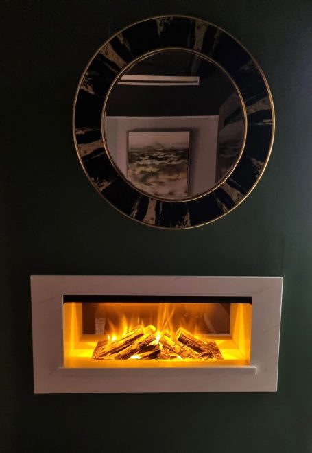 inset small modern electric fire