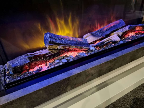 realistic led logs electric fireplace