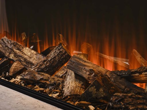 real oak logs in a British Fires new forest 2400 electric fire