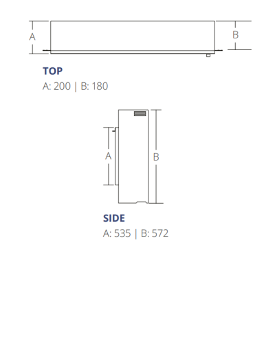 Technical drawing for E-FX SL1000 electric fire