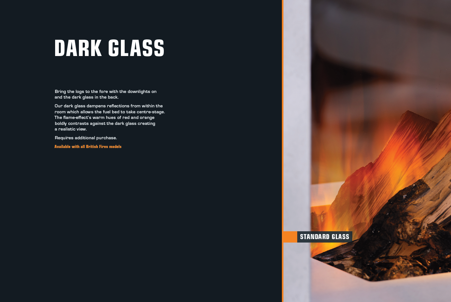 Text featuring "Dark Glass" with a warm-toned abstract background.