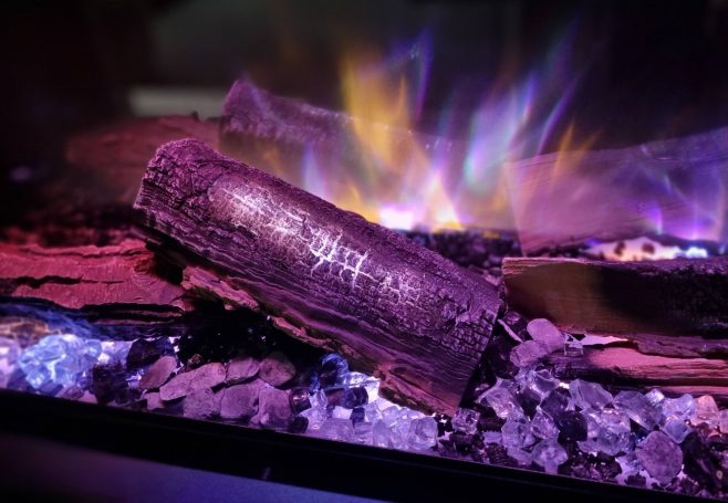 Flamerite E-FX LED logs close up