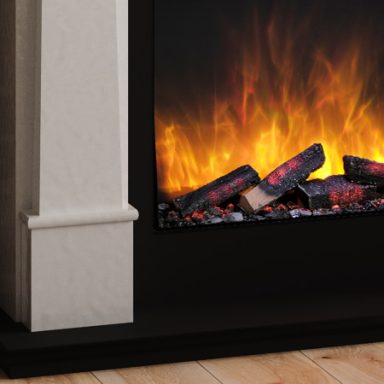 Corner view of the Flamerite Europa electric fire 