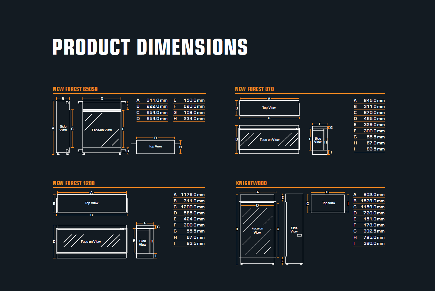 Diagram illustrating product dimensions with labelled measurements and specifications.