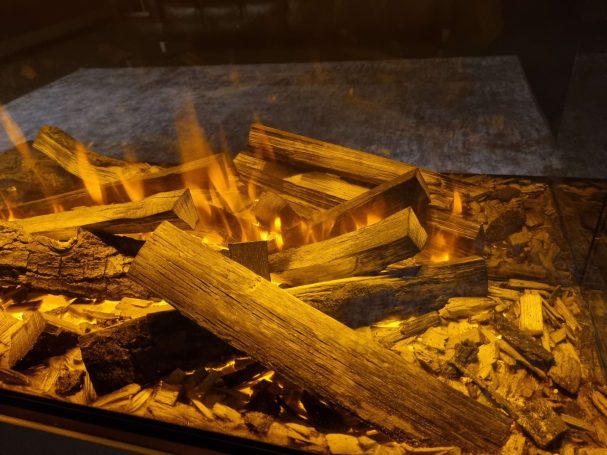 Close up of British Fires deluxe real logs in our shop