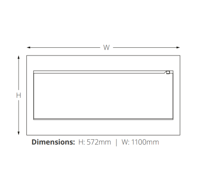Dimensions for Flaemrite E-FX SL1000 electric fire